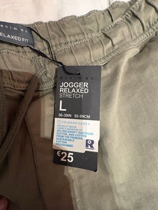 Pantalón jogger hombre talla L Caqui