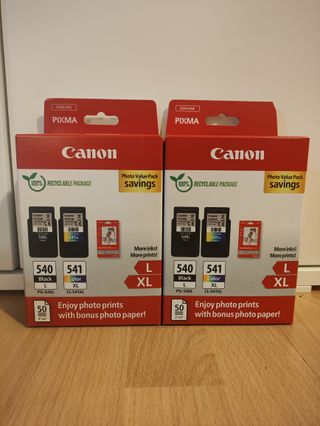 2 Packs Canon PG-540XL/CL-541XL + Papel Foto