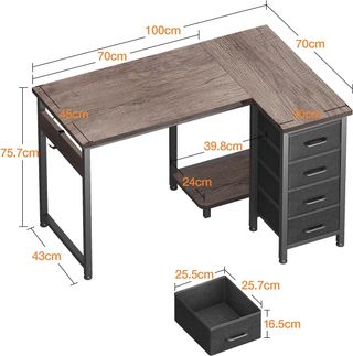 Escritorio Esquinero Coleshome Roble Gris