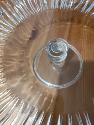 Plato elevador con pie  tarta cristal pedestal