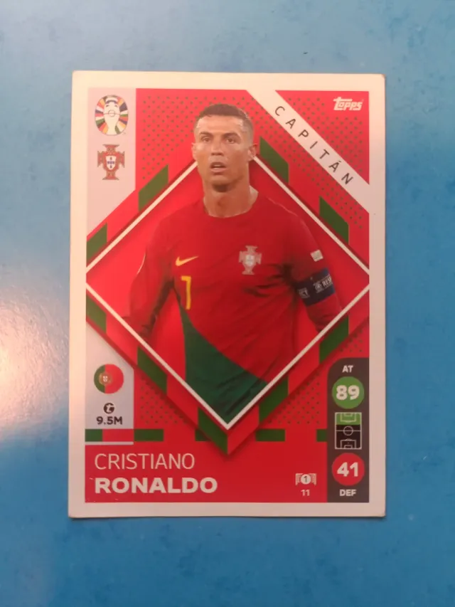 Cartão Topps Cristiano Ronaldo Capitão Portugal