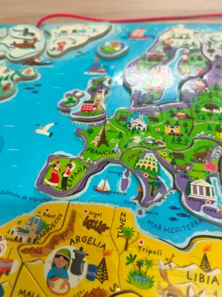 Puzzle Mapa Mundi Imantado Janod