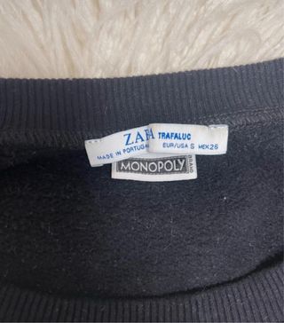 Sudadera Zara Monopoly Talla S Negra