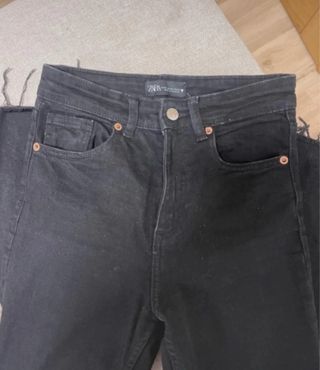 Jeans Zara Talle Alto Negro Talla 34
