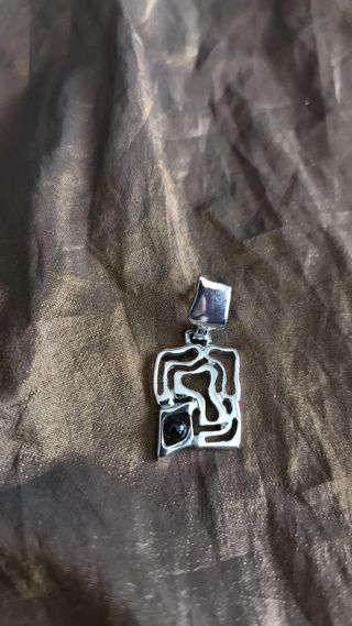 Pendientes plata y negro