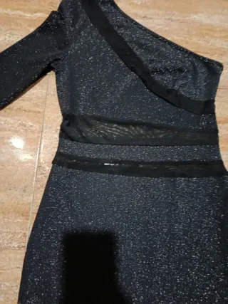 Vestido fiesta negro brillante