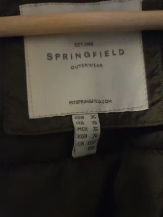 Anorak Springfield Mujer Verde Capucha Pelo