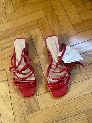 Sandalias Rojas Mujer