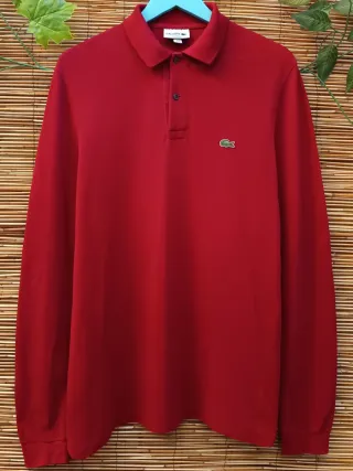 Polo Lacoste Manga Larga Talla M Rojo