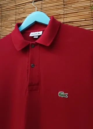 Polo Lacoste Manga Larga Talla M Rojo