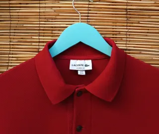 Polo Lacoste Manga Larga Talla M Rojo