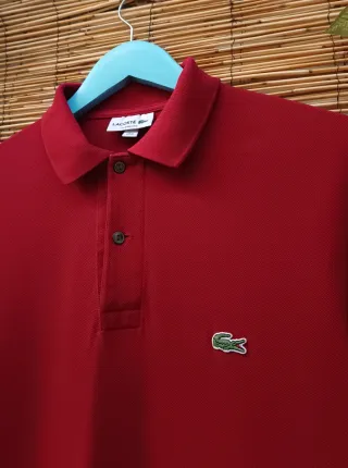 Polo Lacoste Manga Larga Talla M Rojo