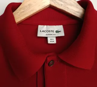 Polo Lacoste Manga Larga Talla M Rojo