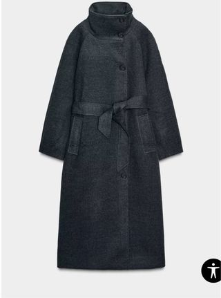 ABRIGO CUELLO SUBIDO SOFT CINTURÓN ZARA