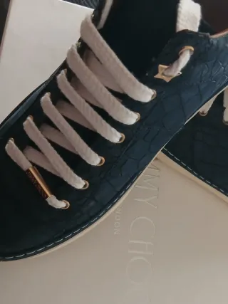 Zapatillas Jimmy Choo Azul y Dorado