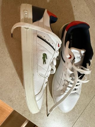 Zapatillas Lacoste Blancas piel suela de goma