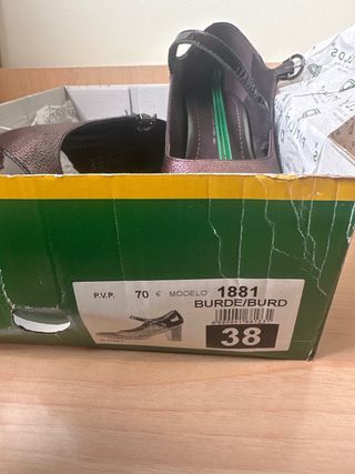 Zapatos Pitillos Burdeos Talla 38