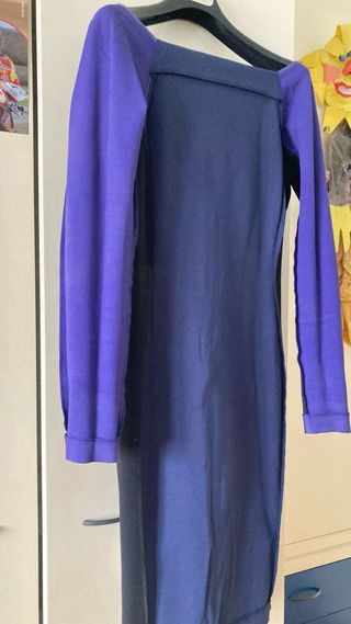 Abito tubino blu e viola