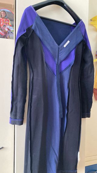 Abito tubino blu e viola