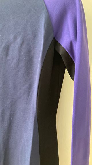 Abito tubino blu e viola