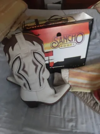 Botas Sancho Western Marrón y Blanco