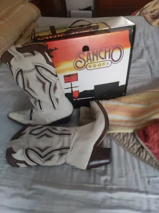 Botas Sancho Western Marrón y Blanco