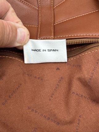 Borsa a spalla Balenciaga in pelle marrone caramello
