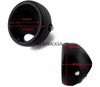 Carcasa Faro Redondo Moto Harley Negro