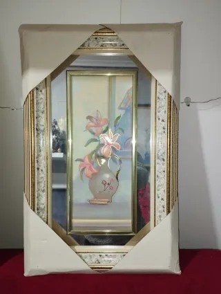 NUOVO SET DI TRE QUADRI DECORATIFI CON SPECCHI