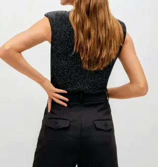 Body Mango metalizado negro y dorado Talla S