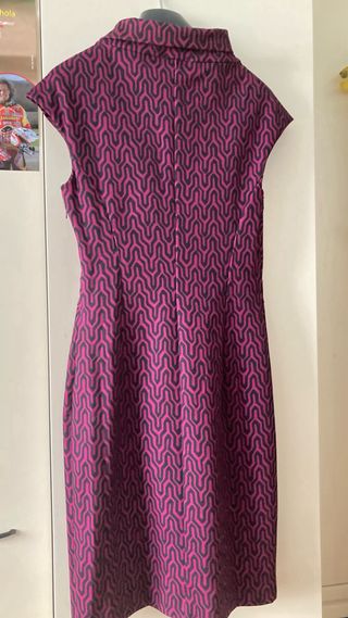 Abito tubino fucsia e nero