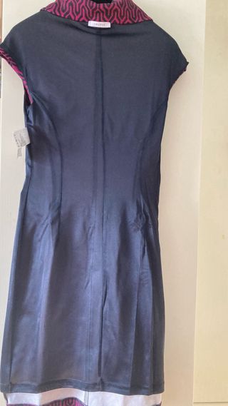 Abito tubino fucsia e nero