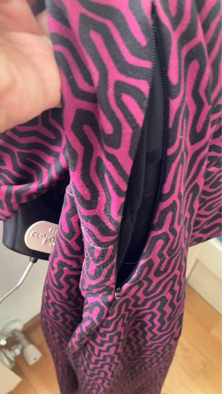 Abito tubino fucsia e nero