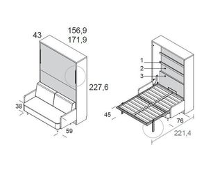 CAMA ABATIBLE CON SOFA ROSÊ