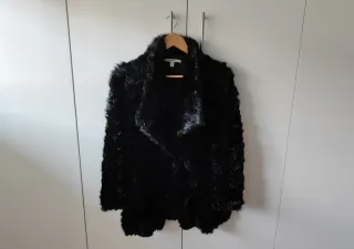 Abrigo pelo Zara negro