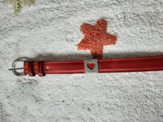 Cinturón Amichi Rojo Corazón Plata