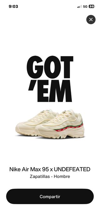 Nike Air Max 95 SP Undefeated Sail 44