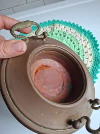 Posacenere: Piccolo braciere rame e ottone vintage