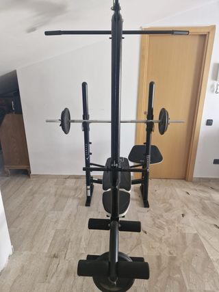 Gimnasio completo banco pesas y barras
