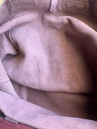 Bolso Uterqüe color ciruela.,piel blandita