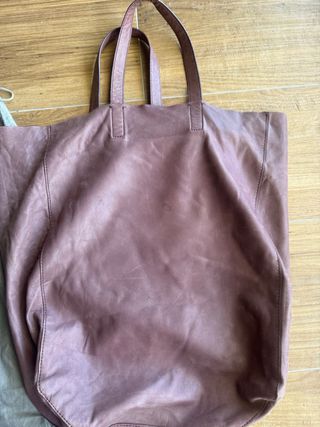 Bolso Uterqüe color ciruela.,piel blandita