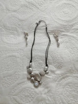 Conjunto Swarovski Collar y Pendientes Plata