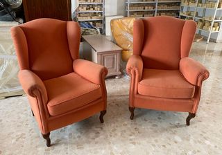 Sofá individual naranja chenilla