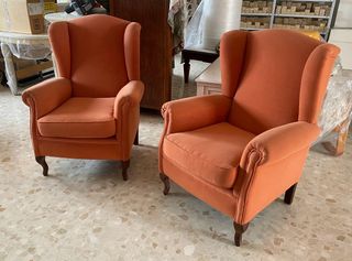 Sofá individual naranja chenilla