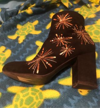 Botines de Fiesta negros y dorados Talla 37