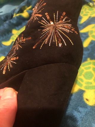 Botines de Fiesta negros y dorados Talla 37