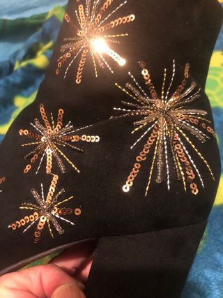 Botines de Fiesta negros y dorados Talla 37