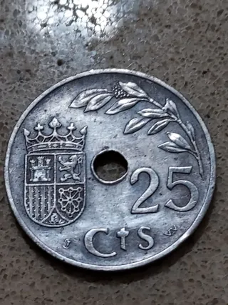 Moneda 25 Céntimos Pesetas 1937
