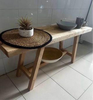 Banco rústico madera maciza