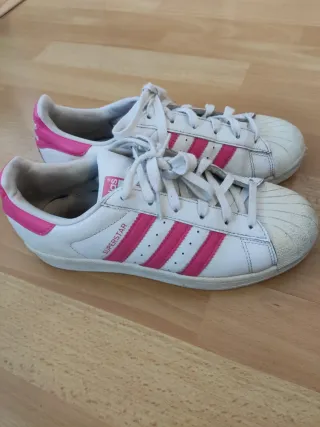 Zapatillas Adidas Superstar Niña Blancas/Rosa